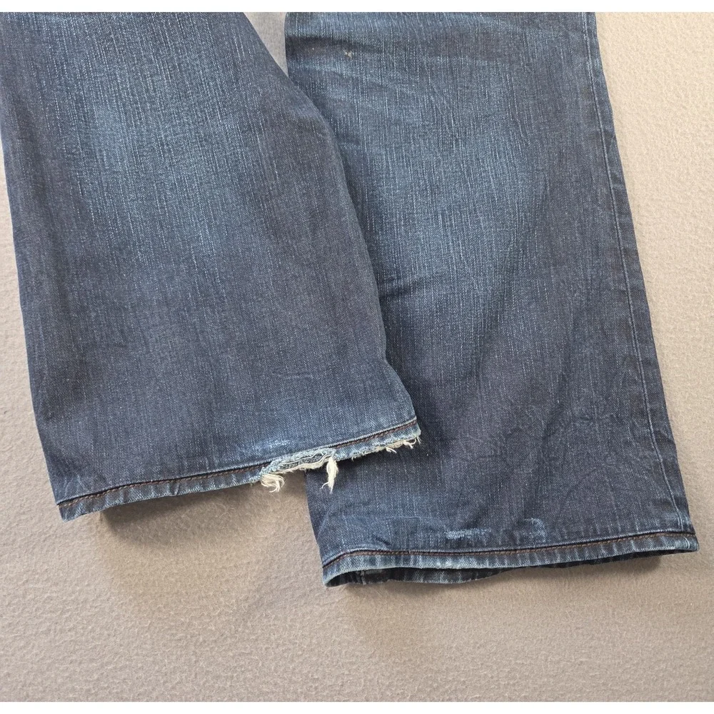 True Religion Jeans Mens 38 Rainbow Billy Dark Wash Denim Bootcut Baggy Wide Leg